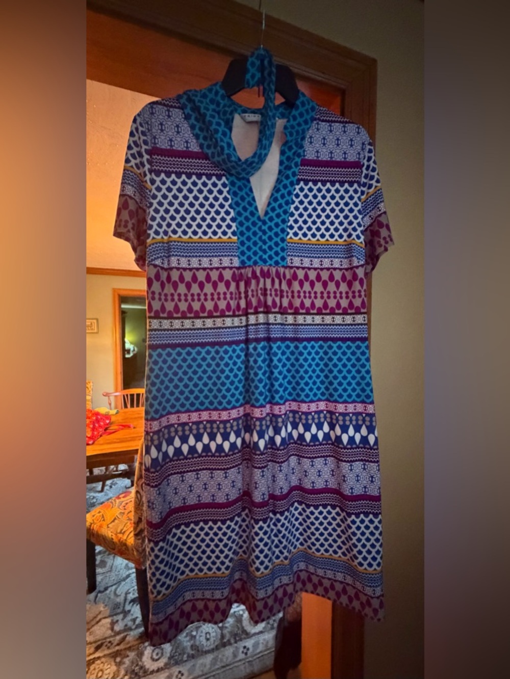 Trina Turk Blue and Teal Patterned dress